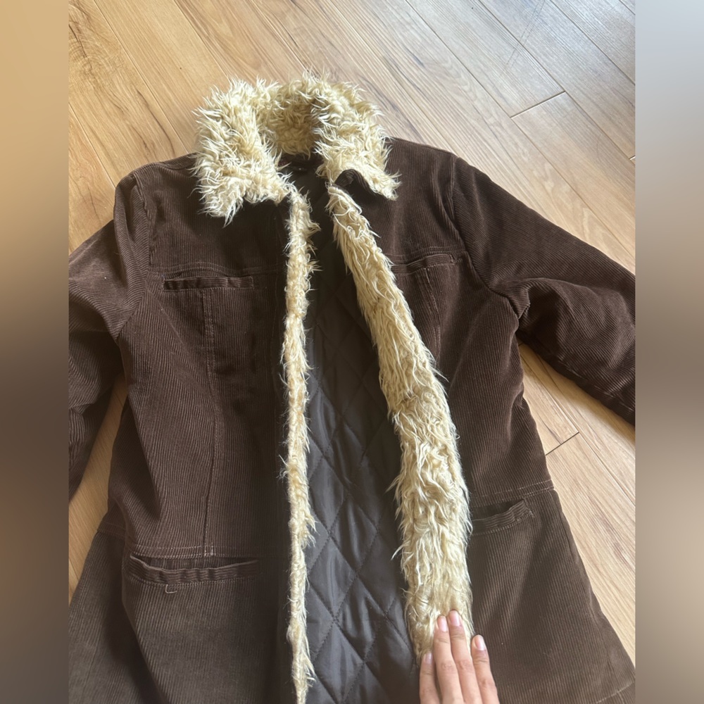 Fur lined coat